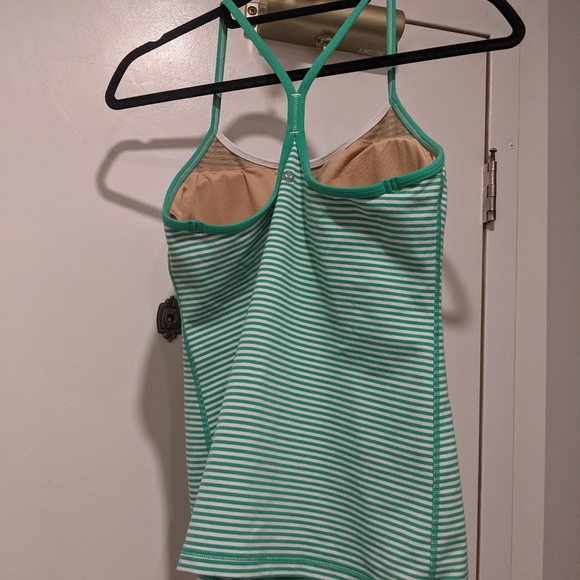Lululemon power y tank size 8 green stripe - Picture 2 of 2